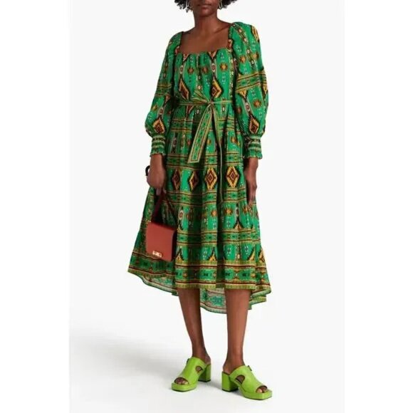 Alice + Olivia Dresses & Skirts - Alice + Olivia Emerald Ikat Rowen Tiered Midi Dress